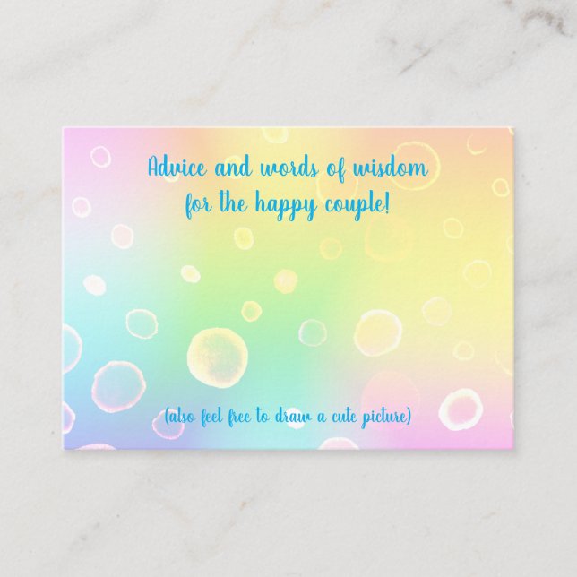 Carte Conseil Mariage arc-en-ciel magique (Devant)