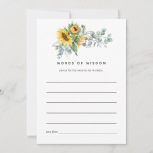 Carte Conseil Mariage Bohème avec Tournesol et Eucalyptus