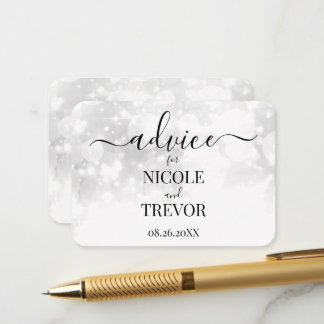 Carte Conseil Mariage Bokeh Blanc Personnalisé