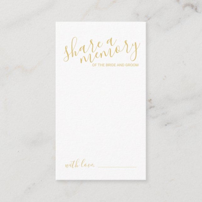 Carte Conseil mariage de script Gold Modern (Devant)