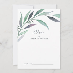 Carte Conseil Mariage d'eucalyptus pourpre et vert