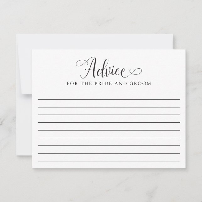 Carte conseil Mariage élégant Script minimal moder (Devant)