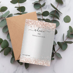 Carte Conseil Mariage en or rose argent
