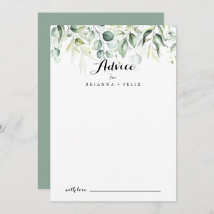 Carte conseil Mariage Eucalyptus couleur Aquarelle
