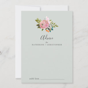 Carte Conseil Mariage floral peint