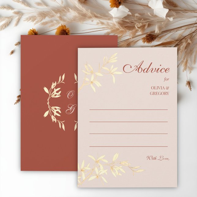 Carte Conseil Mariage floral rustique intemporel (Créateur téléchargé)
