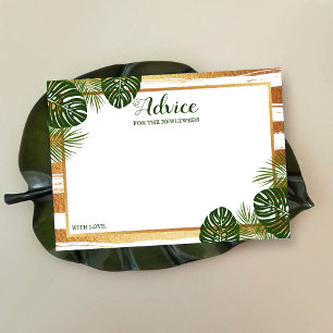 Carte Conseil Mariage Gold Foil & Green Palm Leaf Beach