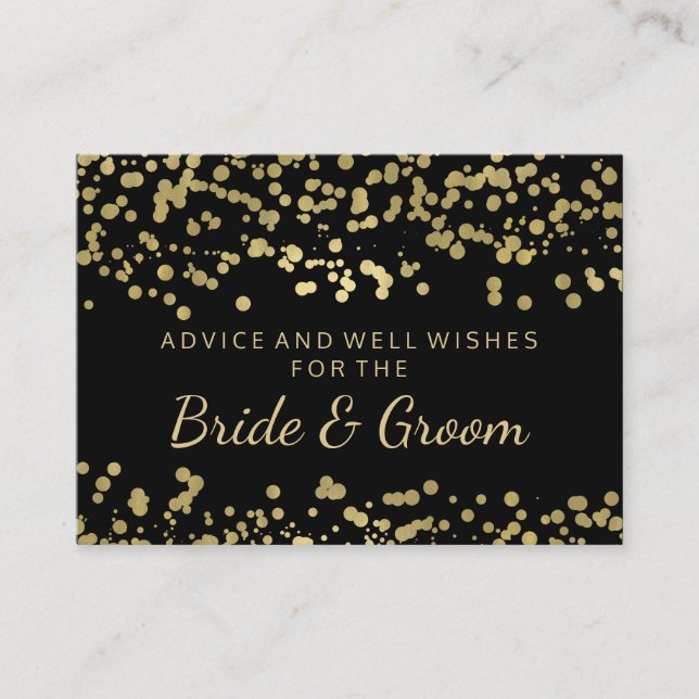 Carte conseil mariage Gold Foil Look Confetti (Devant)