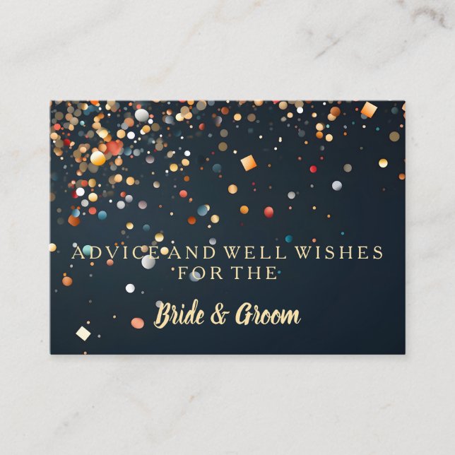 Carte conseil Mariage Gold Parties scintillant Fau (Devant)