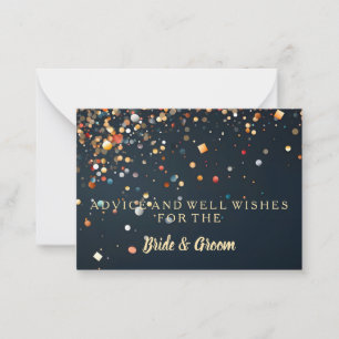 Carte conseil Mariage Gold Parties scintillant Fau