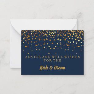 Carte conseil Mariage Gold Parties scintillant Fau