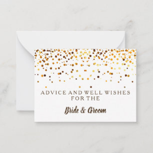 Carte conseil Mariage Gold Parties scintillant Fau