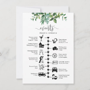 Carte Conseil Mariage Invité Itinéraire Verdure Illustré