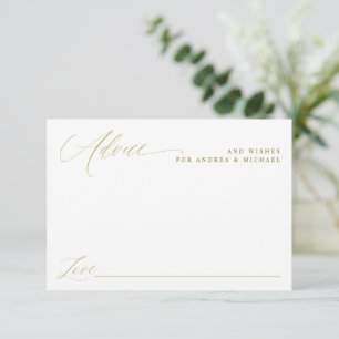 Carte Conseil Mariage Moderne Élégant Calligraphie Or