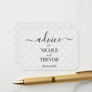 Carte Conseil Mariage Personnalisé Rétro à Points Gris