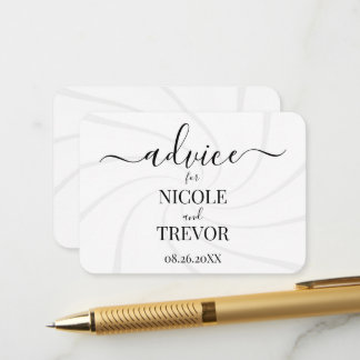 Carte Conseil Mariage personnalisé White Retro Swirls