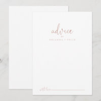 Carte conseil Mariage rose Gold Love Script