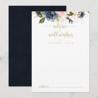 Marine Blush Floral Mariage or bien souhaits