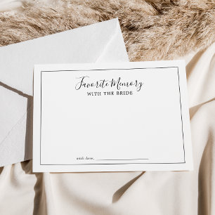 Carte Conseil Mémoire Favorite Minimaliste Avec Le Jeu De Mariée