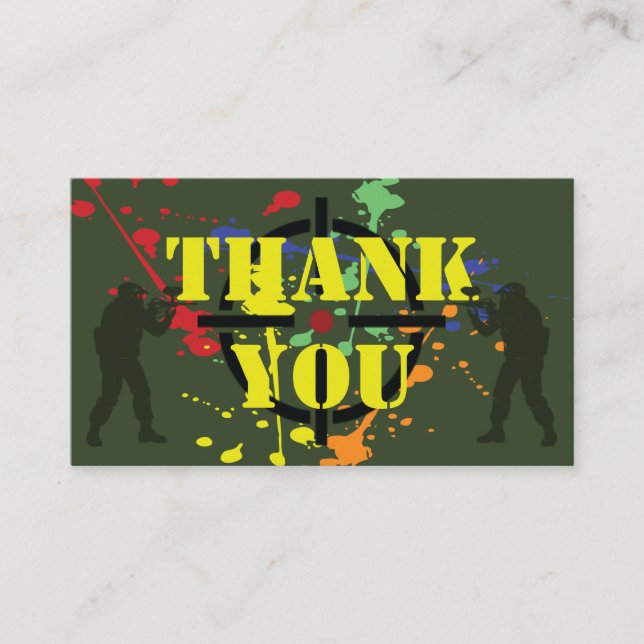 Carte Conseil Merci de l'Armée Green Paintball Party (Devant)
