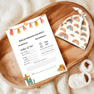 Carte Conseil Mexique Taco prédiction de bébé jeu de Baby shower