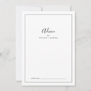 Carte Conseil Minimalist Wedding