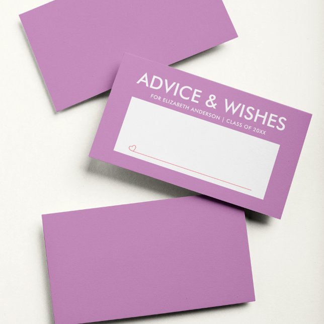 Carte Conseil Moderne Purple Graduate Student Graduate Party (Créateur téléchargé)