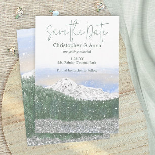 Carte Conseil Mont Rainier, Mariage sous la neige, Enregistrez l