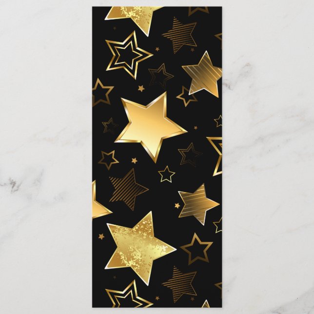 Carte Conseil Motif sans couture avec étoiles d'or (Devant)