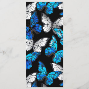 Carte Conseil Motif sans couture sombre avec Morpho papillons bl