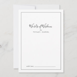 Carte Conseil Mots minimalistes de Fête des mariées de la sagess