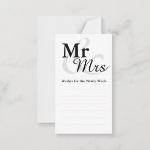 Carte Conseil Mr&Mrs Simple Elegant Typographie Mariage Wings