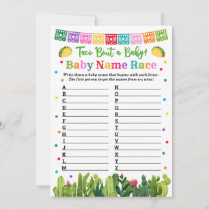 Carte Conseil Nom bébé Race Jeu Taco Baby shower