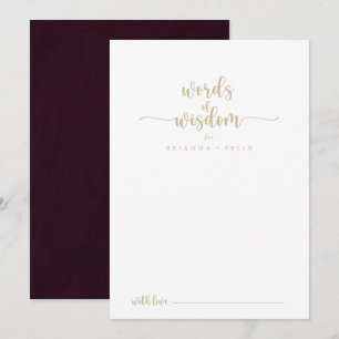Carte Conseil Or Bourgogne Mariage Paroles de sagesse