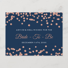 Carte Conseil Parties scintillant d'or rose Confetti Marine Blue