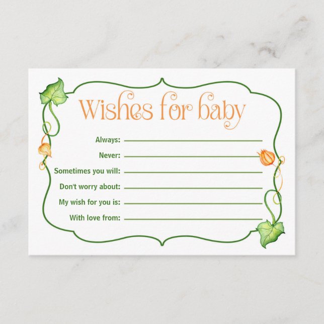 Carte Conseil Petite douche Citrouille Wis for Baby Activity (Devant)