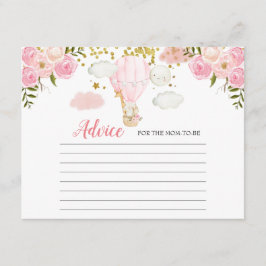 Carte conseil Pink Hot Air Balloon Animaux jungle