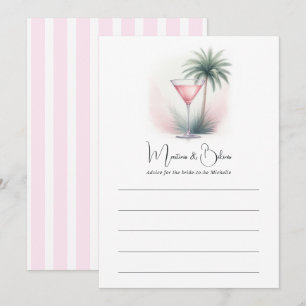 Carte Conseil Pink Martinis & Bikinis Fête de Mariage