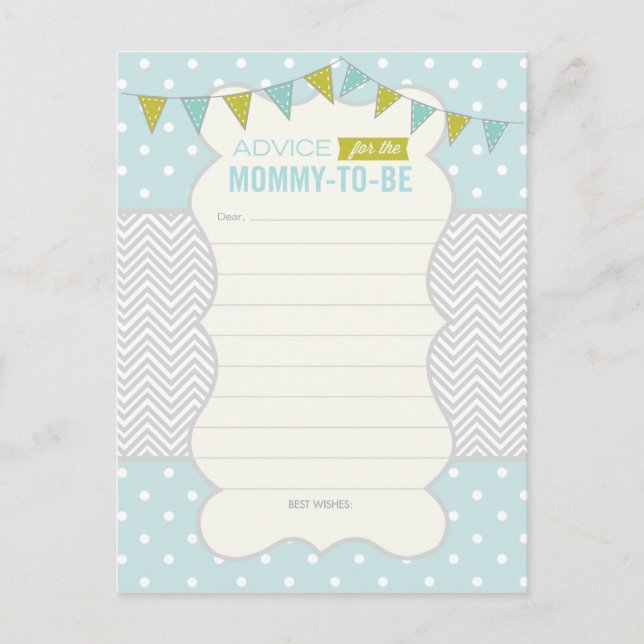 Carte conseil pois et Baby shower Chevron (Devant)