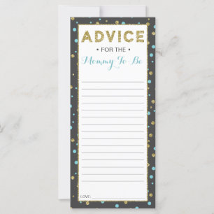 Carte conseil pour Maman-To-Be, Baby shower, 25 Pa