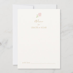 Carte conseil Rose floral chic et Mariage ivoire