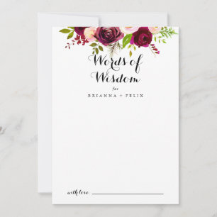 Carte Conseil Russe Blush Bourgogne Mariage Paroles de sagesse