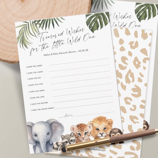 Carte Conseil Safari Wild One Theme Baby Boy Waches card (Baby Boy Shower wishes for baby cards, Wild One Safari Animals Themed Baby Shower.)