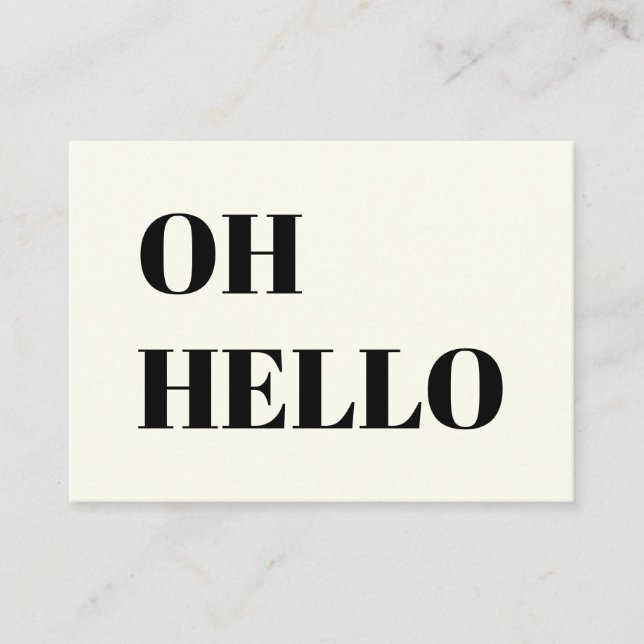 Carte Conseil Salut, Salut, Hey, ivoire noir (Devant)