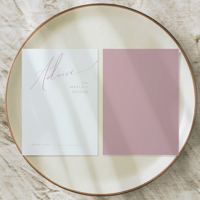 Carte Conseil Script Whimsical | Dusty Rose Mariage (Créateur téléchargé)