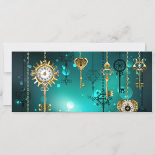 Carte Conseil Skeleton Keys on Green Background