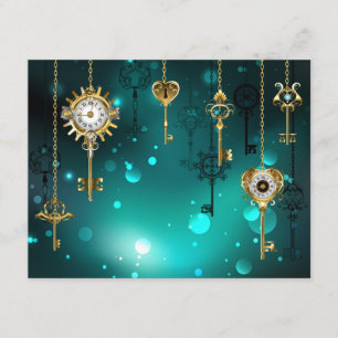 Carte Conseil Skeleton Keys on Green Background