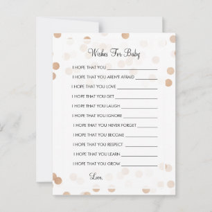Carte Conseil Souhaits Pour Baby shower Foil Parties scintillant
