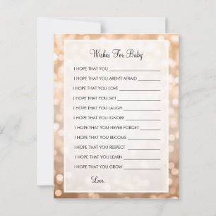 Carte Conseil Souhaits Pour Baby shower Parties scintillant en c