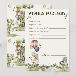 Carte Conseil Souhaits Pour Bébé Bois Sexe Douche Neutre
